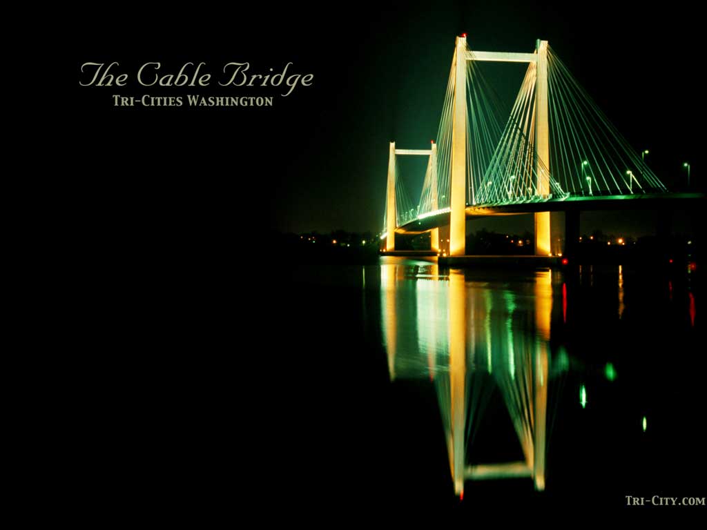 Tri-Cities Washington Cable Bridge Wallpaper 1024x768