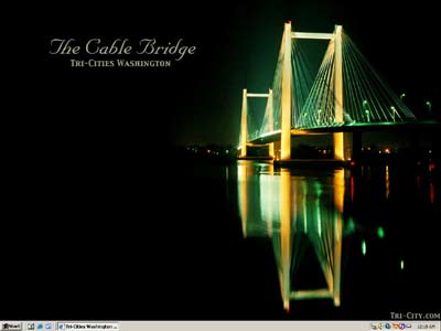 Tri-Cities Washington Cable Bridge Wallpaper Preview